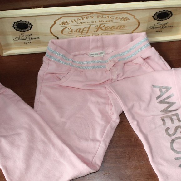LOVE REPUBLIC "AWESOME" Pink and Silver Girls 6X Sweatpants Joggers - Picture 8 of 13